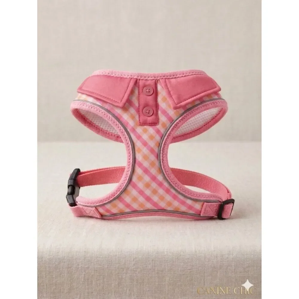 Pert Reflective Harness Vest - Pink Gingham Pink - SZ M fits 16 - 22